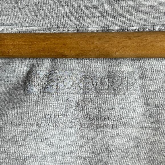 Forever 21 Women's Track Jacket S Gray Zip Up Funnel Neck Long Sleeve Stretch - Picture 6 of 7